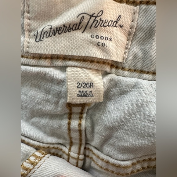 Universal Thread Vintage Midi Denim Shirts Cream w/Tan Thread Accents Size 2 - Picture 9 of 12